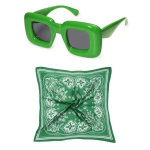 9117 Green Sunglasses & Green Silk Scarf Bundle - St. Patrick's
